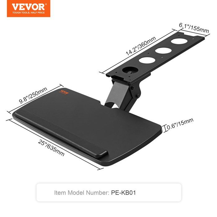 Support Clavier Extensible GYWHOOFT 2 Pièces - Plateau Coulissant Pliable - Pour Bureau Ergonomique