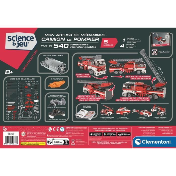 Clementoni - Camion de pompiers - 52663 - Cdiscount Jeux - Jouets