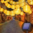 Guirlande Lumineuse Solaire d'extérieur 6.5m 30 Lanternes LED 8 Modes Étanche Éclairage pour Jardin,Cour, Noël, Fête (blanc chaud)-0