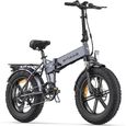 velo electrique Pliable adulte ENGWE EP-2 Pro Autonomie 120km fat bike 20 pouces pneu avec amortisseur avant Batterie 48V13AH Gris-0