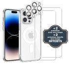 Coque de téléphone - EVETANE - iPhone 14 Pro - Anti-choc Magsafe - Transparent - Pack complet