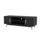 Meuble TV - HAPPY GARDEN - JOEY - Noir - Scandinave - Moderne - Rectangulaire