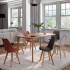 IDMARKET Lot de 6 chaises scandinaves SARA mix color gris foncé x2, terracotta x2, beige x2