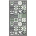 Tapis Vinyle Panorama Carreaux Ciments Vert 60x200 cm - Tapis pour Cuisine, Bureau et Salon en PVC