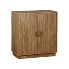 SWEEEK Buffet exotique décor bois de manguier rainuré 2 portes 80cm Celian