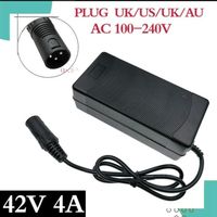 Chargeur de batterie,Chargeur de batterie au lithium 36V 42V 4a pour vélo électrique,avec prise XLR à 3 broches et - EU[B9618573]