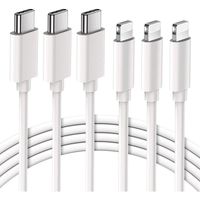 Quntis Lot 3 Cables USB C vers Lightning Charge iPhone Rapide MFi Certifié 2M Chargeur Lightning USB C pour iPhone 12 13 [46]
