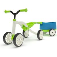 Chillafish QUADIE + TRAILIE Vert: Porteur bébé 4 roues avec remorque détachable pour les enfant de 1 à 3 ans
