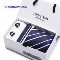 ORGANGONFAND Coffret cadeau cravate pour homme - Cravate de costume 3 pièces Cravate de mariage d'affaires-SB04