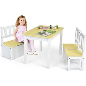 TABLE ET CHAISE GOPLUS Ensemble de Table et 2 Chaises pour Enfant 