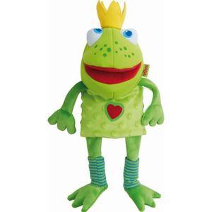 THÉÂTRE - MARIONNETTE Marionnette à main Frog King HABA - Grenouille verte en micro-velours pour les tout-petits - 18 mois et plus