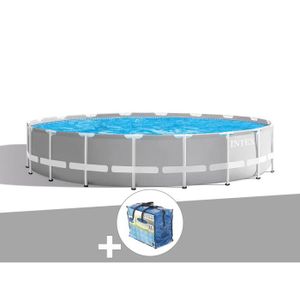PISCINE Kit piscine tubulaire Intex Prism Frame ronde 5,49 x 1,22 m + Bâche à bulles