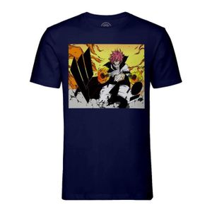 T-SHIRT T-shirt Homme Col Rond Bleu Fairy Tail Natsu Mage 