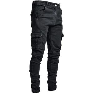 PANTALON Pantalon Cargo Homme Bleu en Jean Multi Poches Ser