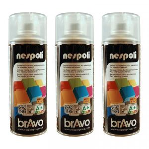 PEINTURE - VERNIS Lot de 3 bombes de peinture professionnelle Nespoli effet brillant vernis transparent
