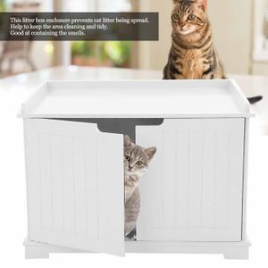 Maison De Toilette Pour Chat Clean Cat Marron Gris 56x39x39 Cm Cdiscount Animalerie