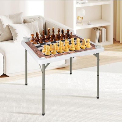 DREAMADE Table De Poker Pliable 8 Joueurs – Texas Hold’em – Rebords Rembourrés – Porte-gobelets Métal – Feutre Qualité Casino – Noir