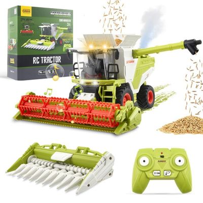 KARMOUNT Combinez tracteur moissonneuse avec remorques, ensemble de jouets agricoles pour enfants et tout-petits âgés