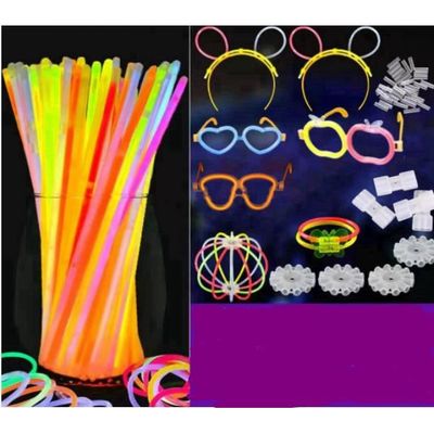 Lot de 100 bâtons lumineux pliants avec connecteurs Bâtons lumineux