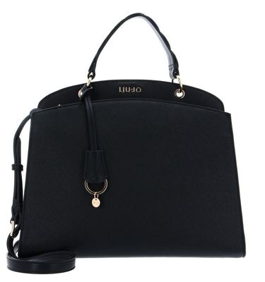 Sac Bandoulière LIU JO Sirin ECS Messenger Taille L Noir - Polyuréthane, Motif Argyle - Neuf Avec étiquettes