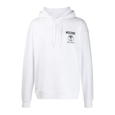 Sweat a gros logo imprime Moschino Homme Blanc Col capuche Manches longues Blanc Cdiscount Pret a Porter