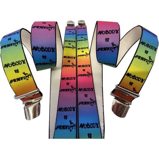 TigerTie Bretelles Unisexes En Forme De Y Avec 3 Clips Extra Solides – Rayé – Finitions De Qualité – Largeur