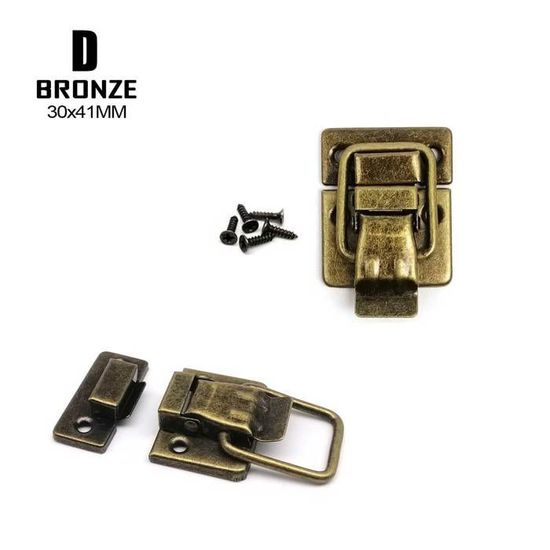 Lot De 10 Mini Loquets Laiton Antique Pour Coffrets Bois - Fermeture à Bascule Décorative - 30x18mm