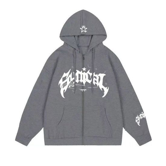 KHUJO RHOMP Homme Veste Taille L Coton Bleu Capuche Fermeture Éclair