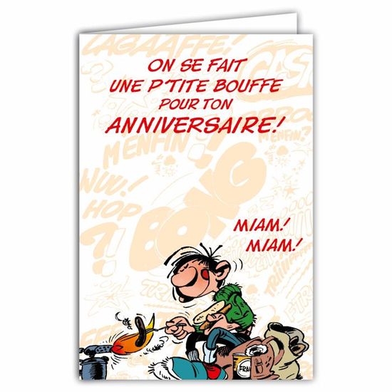 Gaston Lagaffe Geburtstagskarte 'Ein Jahr älter' – Mit Illustriertem Umschlag