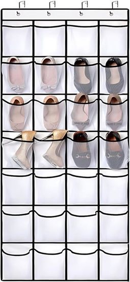 MISSLO Étagère à Chaussures Pour Porte Avec Poches Profondes Pour 12 Paires De Chaussures Au-dessus De La Porte, Cintre à Suspendre Pour Placard Et