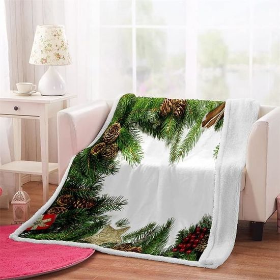 Plaid Polaire Peluche Extra Large 220x240 Cm - Vert Foncé, Ultra Doux Et Chaud - Pour Canapé, Lit, Toutes Saisons