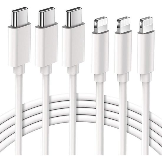 Câble iPhone [1m+1m/Lot de 2] Cable Chargeur iPhone Certifié MFi Câble  Lightning avec Connecteur Résistant Fil Charge Rapide Compatible avec iPhone  13/12/11/Pro Max/XS/XR/X/8/7/7Plus/6s/6/SE,iPad : : Informatique