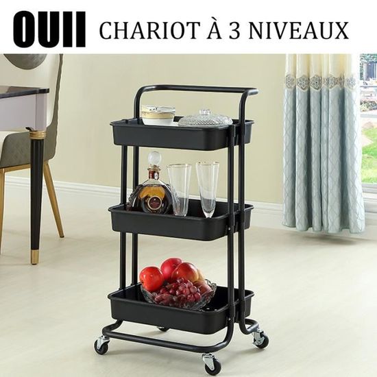 Chariot De Rangement Roulant 3 Ou 4 étages - Étagère Mobile Pour Cuisine, Salle De Bain, Chambre - Facile à Monter, Pratique Et Polyvalent