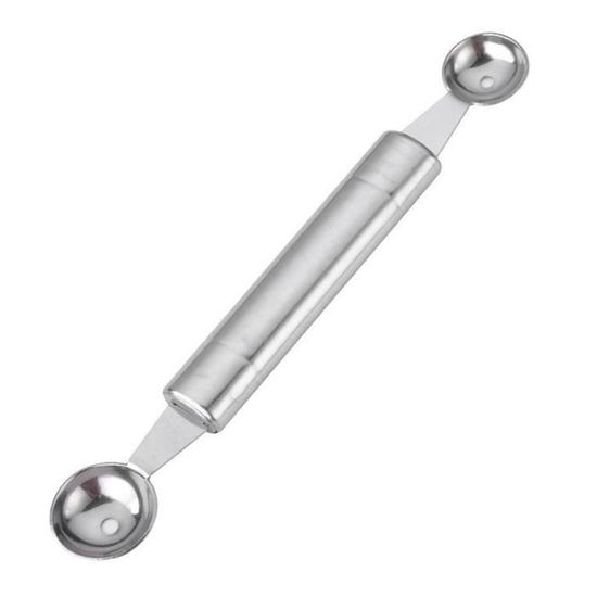 Cuillère à Boule Double Face - 18 Cm, Acier Inoxydable, Pour Fruits, Glace, Boulettes