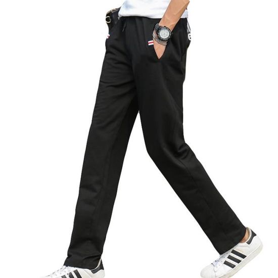 Homme Couleur unie Pantalon Chino de Sport Ample à Cordon Pantalon large  Bas de jogging Pantalon de Travail Athlétique Pantalon Noir Noir -  Cdiscount Prêt-à-Porter
