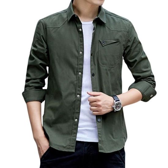 Chemise bouton pression discount homme
