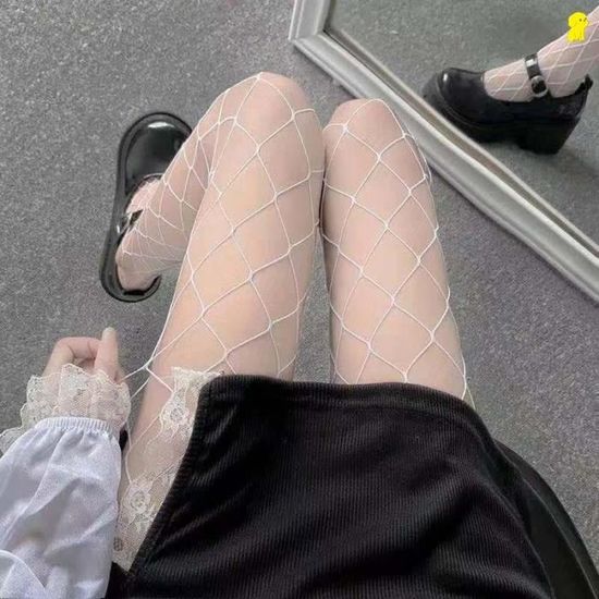 Collants Résille Noirs Pour Femmes - Haute Taille, Style Sexy Pour Soirée, Club Ou Tenue Quotidienne - 3