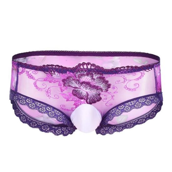 String Dentelle Pour Homme - Transparent, Respirant, Ultra-fin - Avec Poche Bombée