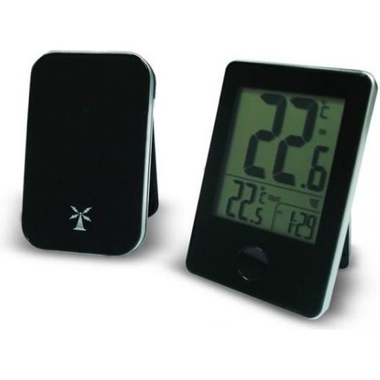 Thermomètre Cube Affichage Invisible Rectangulaire Blanc - Horloge Réveil Otio