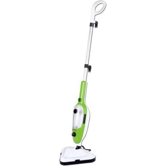 Balai Vapeur 5 En 1 Vert - Nettoyeur Multifonction Sols Surfaces Tapis Vitres Puissant