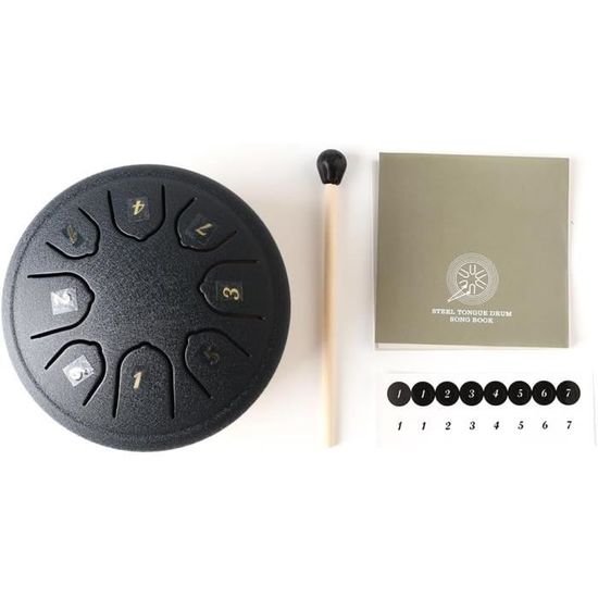 Steel Tongue Drum 6 Tons – 2 Tambours Handpan Mini Avec Maillets, Pour Méditation, Yoga, 8 Cm - 3