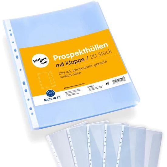 Pochette Classeur A4 Refermable 10 Pochettes Porte-Documents Din-A4, 20 Mm Hauteur De Porte Vue 120 Vues