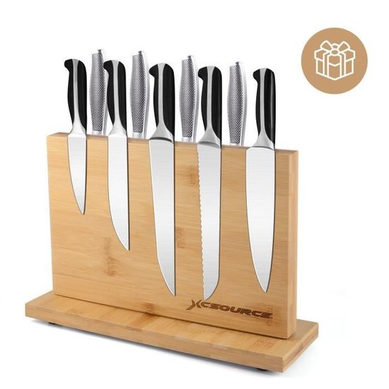 Porte-couteaux Magnétique Bambou - 40cm - Aimant Puissant - Pour Cuisine