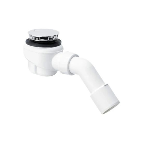 Ensemble Vidage Vertical Domoplex 6928.21 – Siphon Chrome Avec Filtre à Cheveux + Attrape-Cheveux Gratuit Trapflex