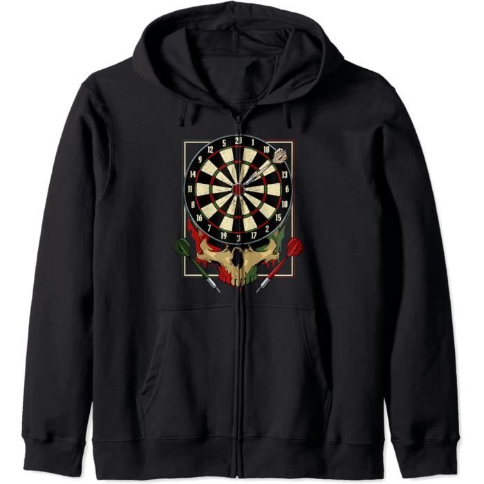 Joueur De Fléchettes Skull Arrow Dartboard Bullseye Bulls Manche Longue Joueur De Fléchettes Skull Arrow Dartboard Bullseye Bulls Manche Longue