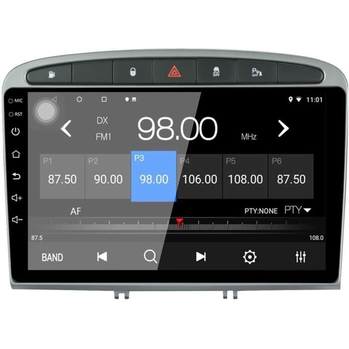 Navigation GPS/FM/Bluetooth/Commandes Au Volant/Lien Miroir/Caméra De Recul ADMLZQQ 9 Pouces 2 Din Stéréo Navigation Voiture Autoradio pour Peugeot 308 408 2010-2016 