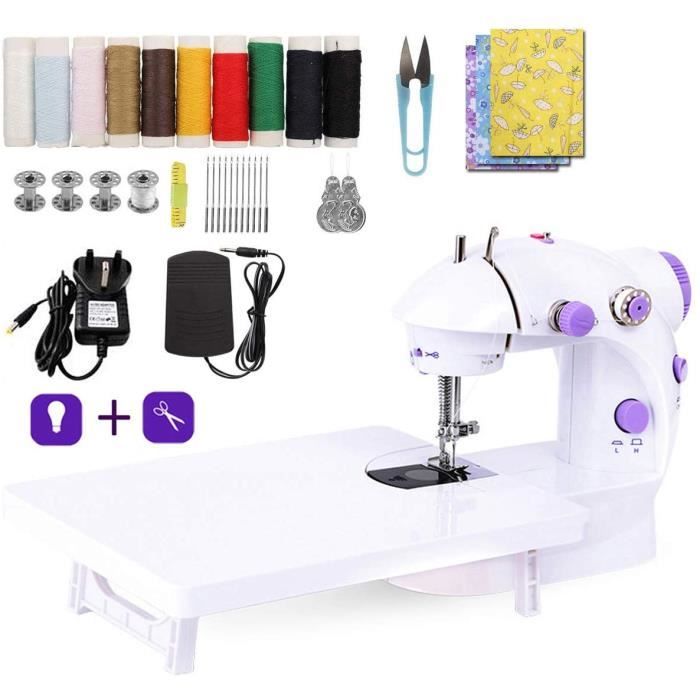 Mini Machine à Coudre LMYJ Portable - Avec Table D'Extension Et 39 Accessoires - Double Alimentation