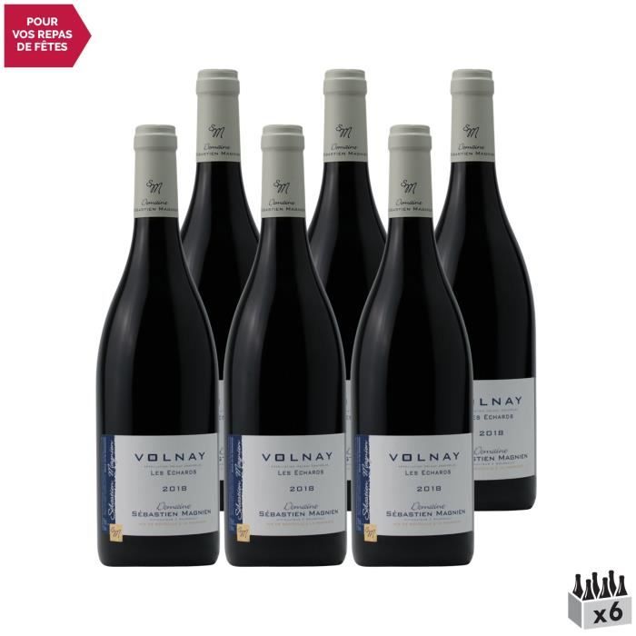 Volnay Ez Echards Rouge 2018 - Lot de 6x75cl - Domaine Sébastien Magnien - Vin AOC Rouge de Bourgogne - Cépage Pinot Noir