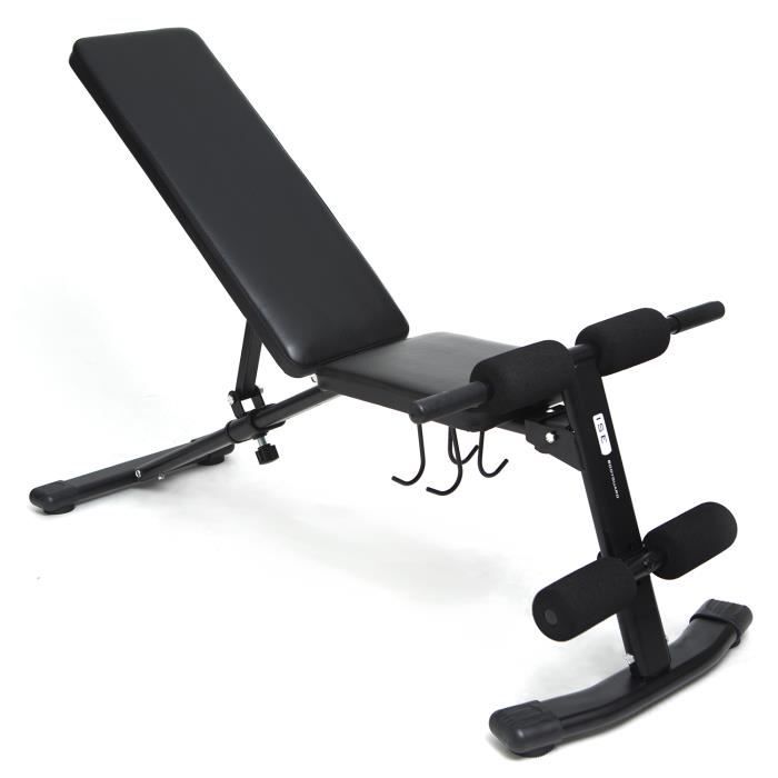ISE Banc de Musculation incliné ,Pliable ,Dossier réglables en 6 Positions, Formation d'exercice Max 250KG SY-5022