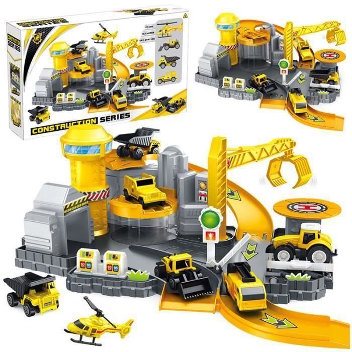 Voiture Assemblée Multicouche Enfant Jouet Modèle De Parking Avec Parking De Chantier pour Enfant Cadeaux